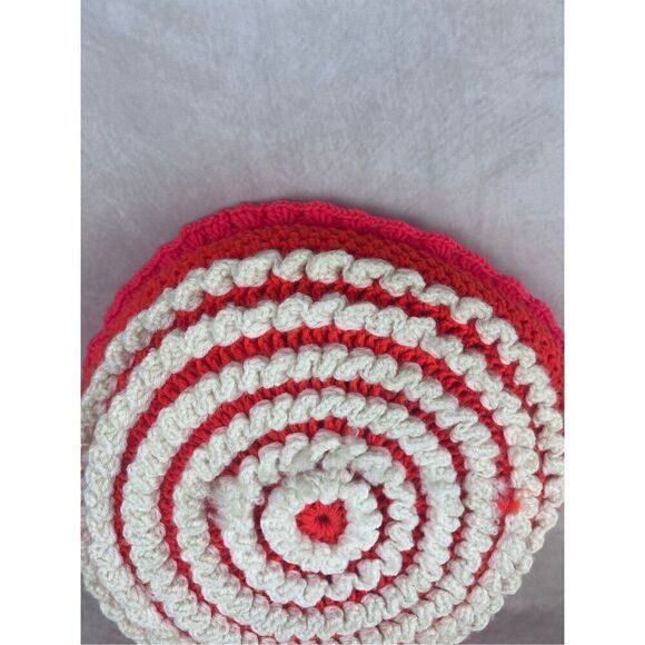 Vintage Mod Afghan Crochet Pillow 1970s - Picture 3 of 6